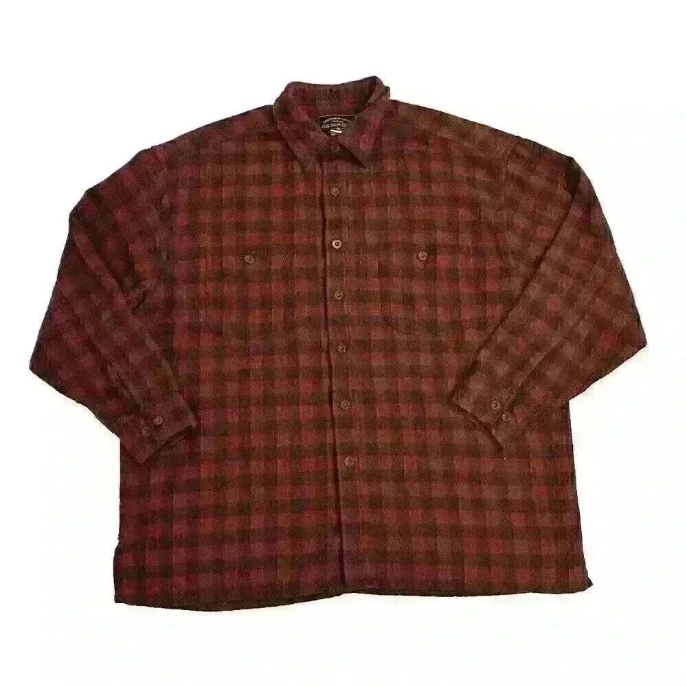 VTG G.H. Bass Co. Outdoor Gear Mens XL Plaid Flannel Shirt Wool Blend Button Up